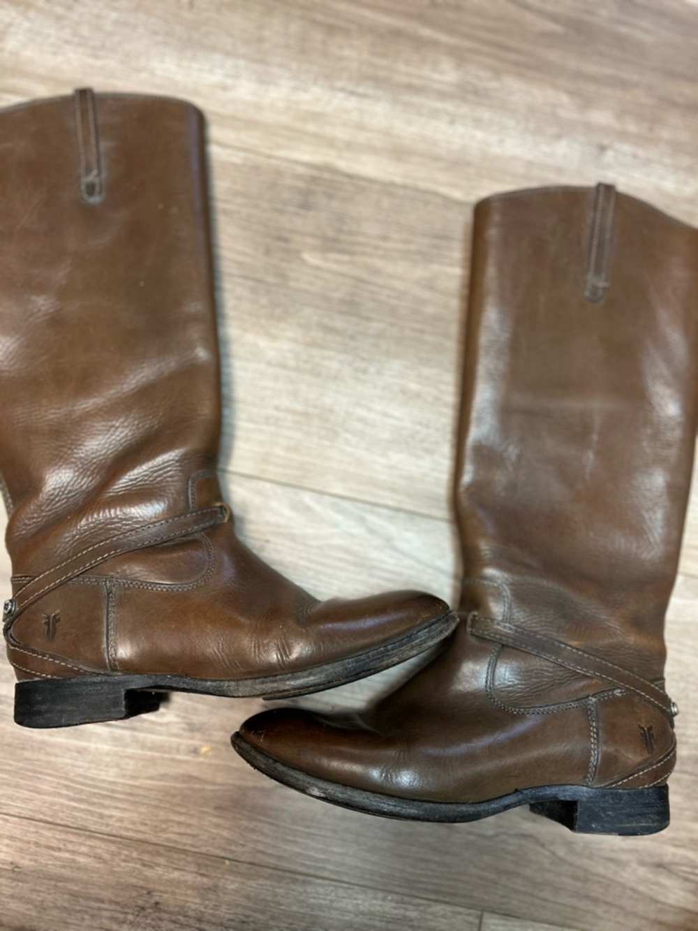 Frye Lindsay Plate Riding Boot- Brown